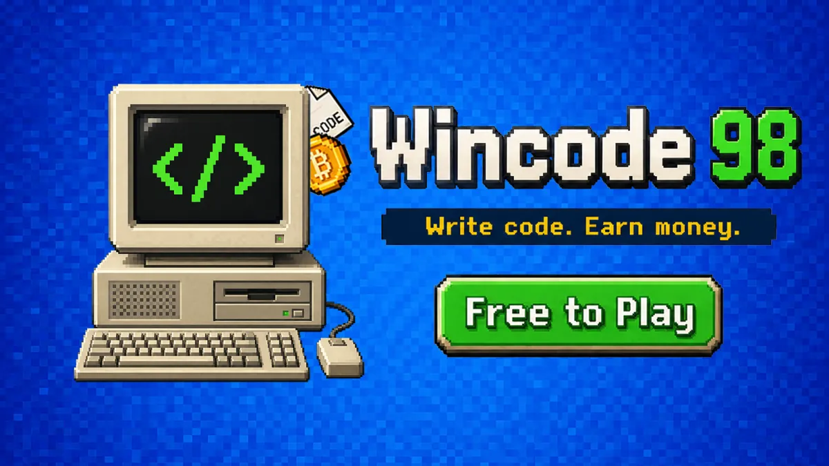 WinCode 98 — retro idle programmer simulator for iOS